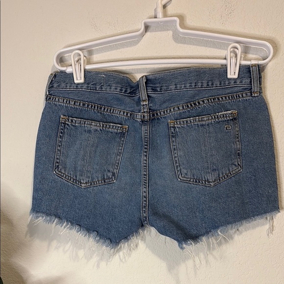 rag & bone Blue Distressed Jean Shorts - Picture 4 of 6